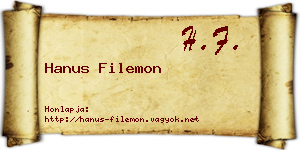 Hanus Filemon névjegykártya